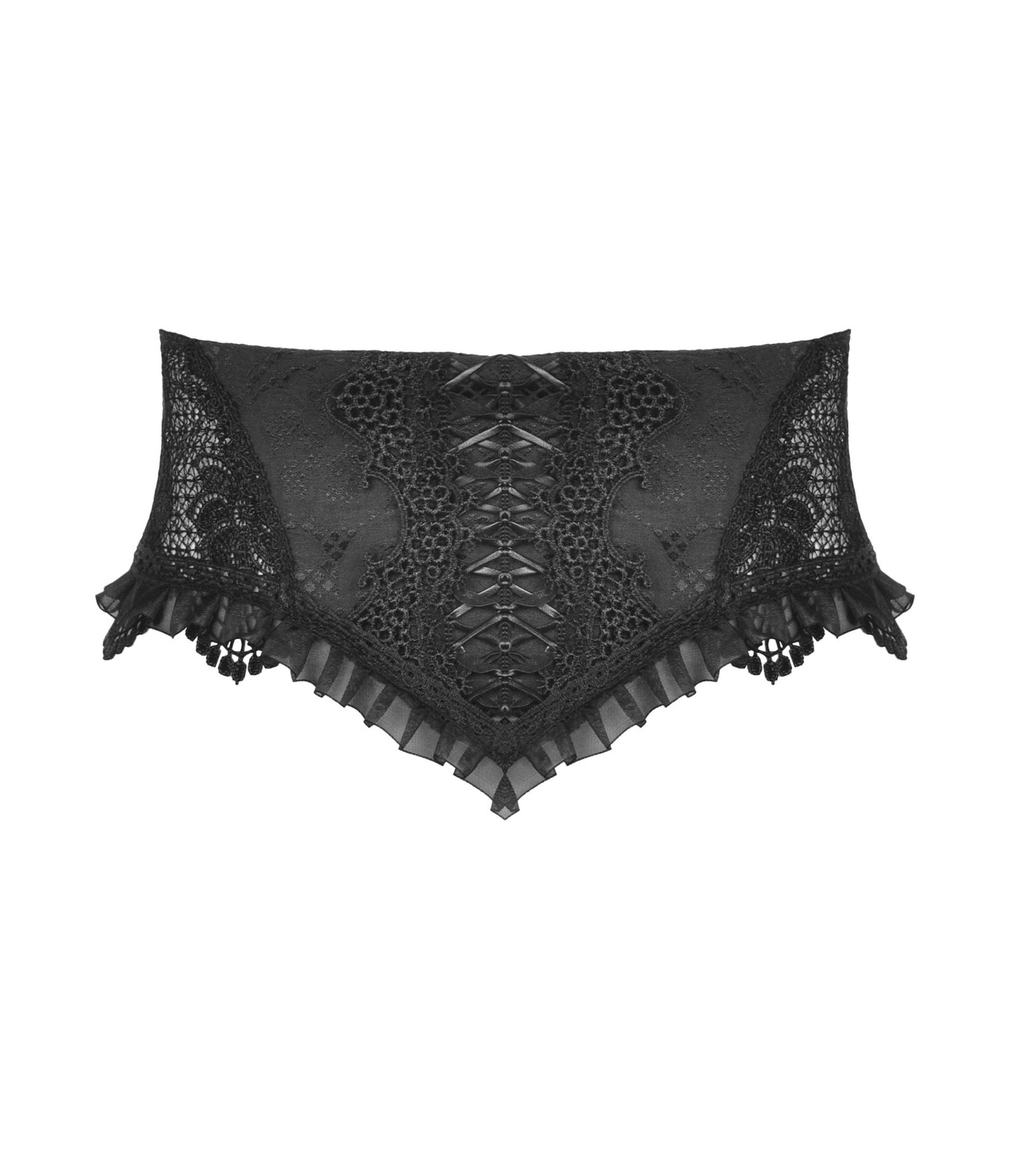 Black Lace Corset Belt - Unique Vintage - Womens, ACCESSORIES, BELTS