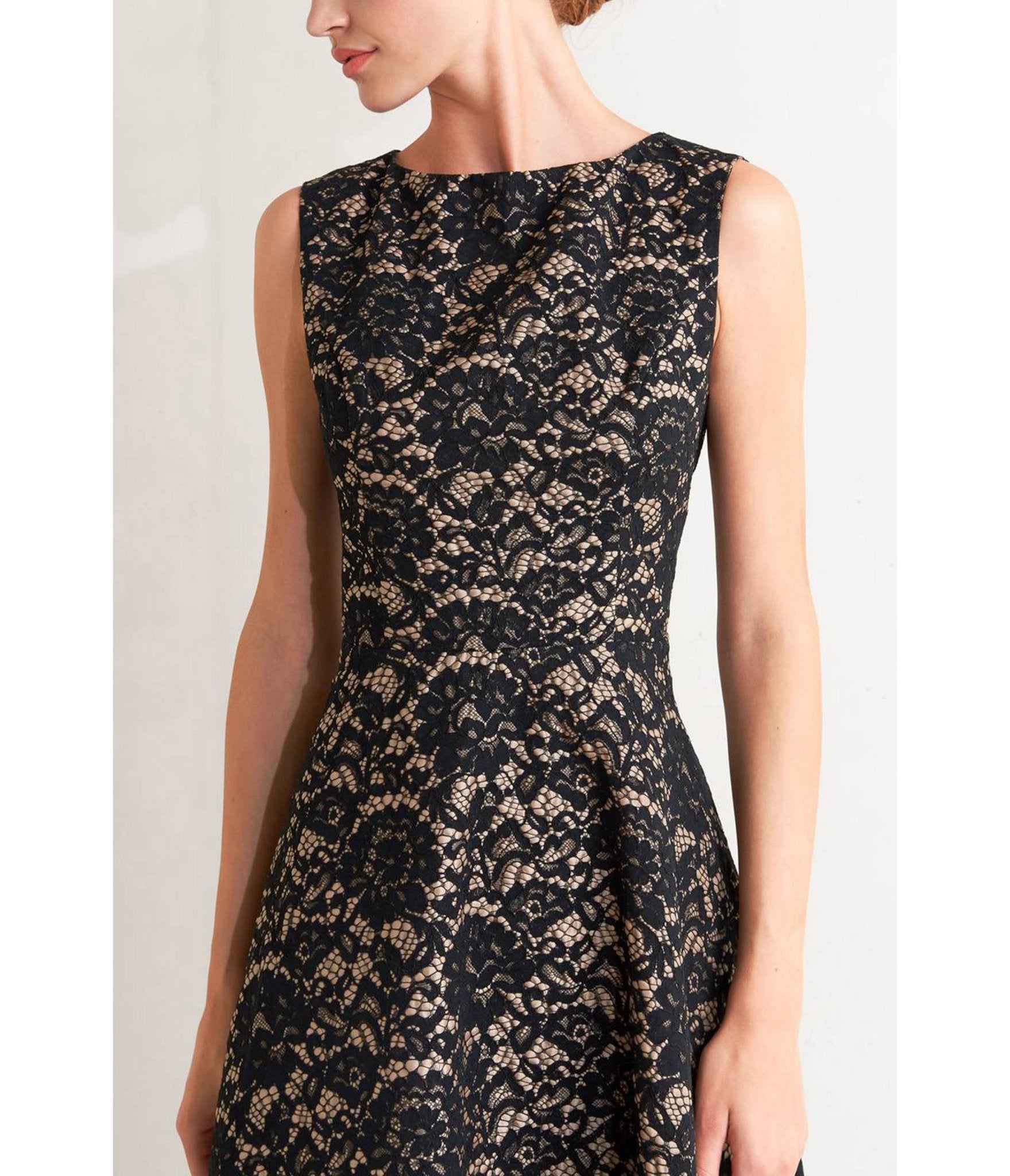Black Lace Woven Midi Dress - Unique Vintage - Womens, DRESSES, MIDI