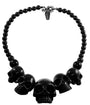 Black Multi Skull Beaded Necklace