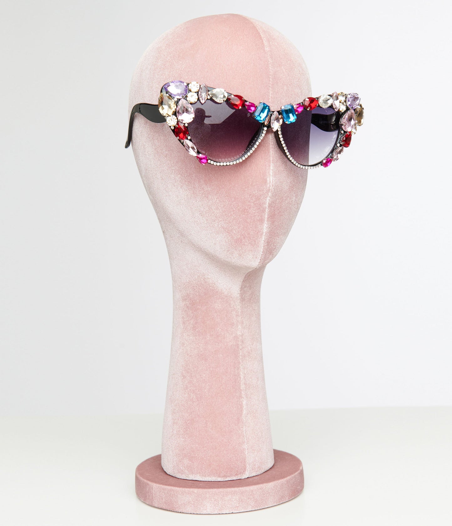 Black & Rainbow Gem Bomb Cat Eye Sunglasses - Unique Vintage - Womens, ACCESSORIES, SUNGLASSES