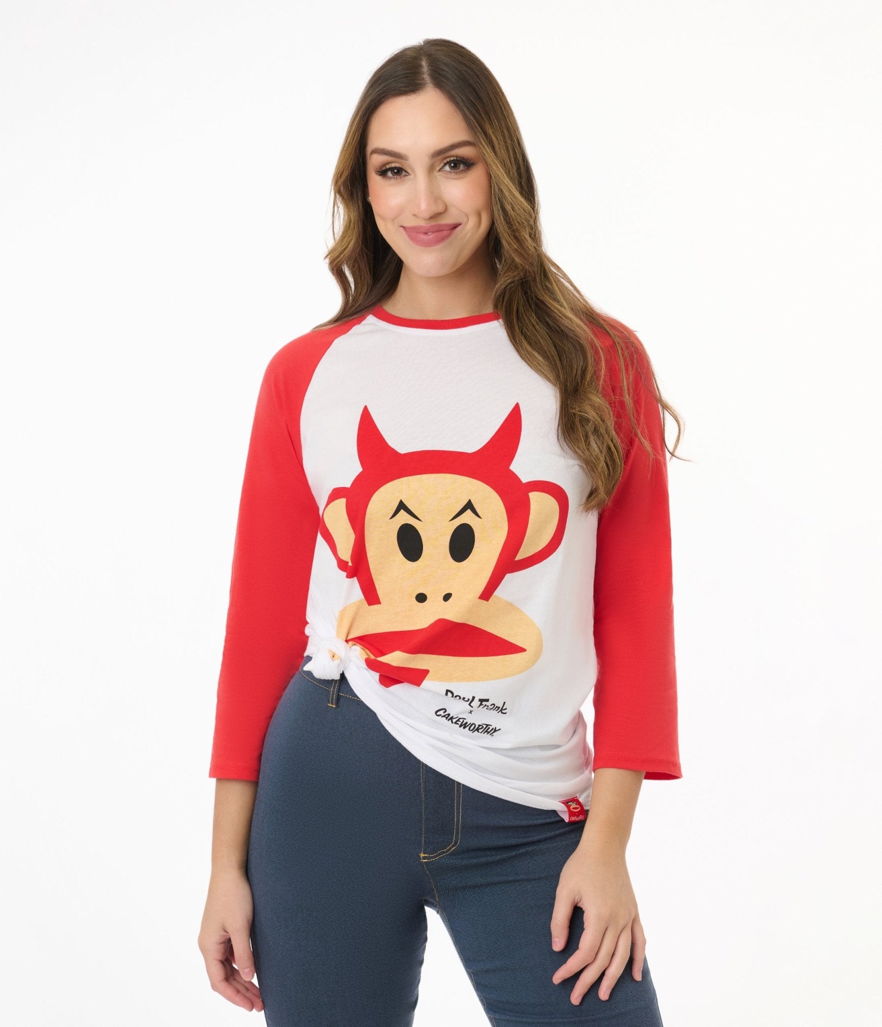 Cakeworthy Paul Frank Devil Julius Raglan Unisex Tee - Unique Vintage - Womens, GRAPHIC TEES, TEES