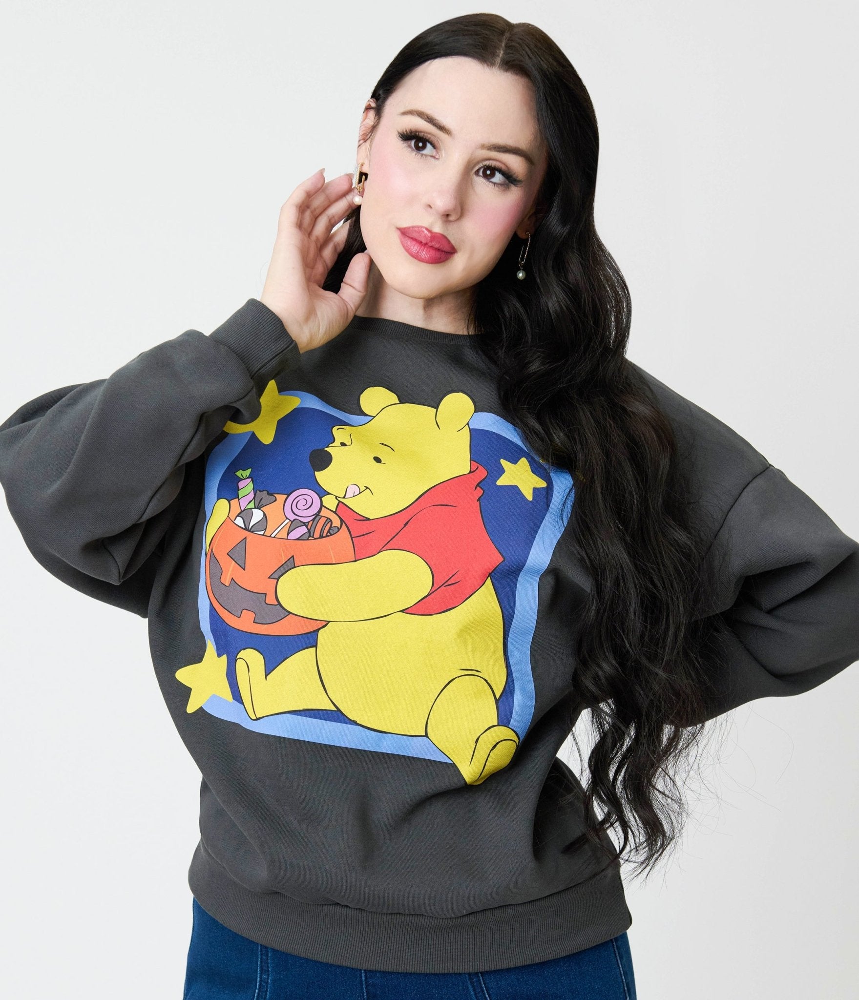 Cakeworthy Winnie the Pooh Halloween Unisex Graphic Sweatshirt - Unique Vintage - Womens, TOPS, SWEATERS