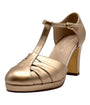Chelsea Crew Gold T-Strap Francine Heels