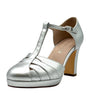 Chelsea Crew Silver T-Strap Francine Heels