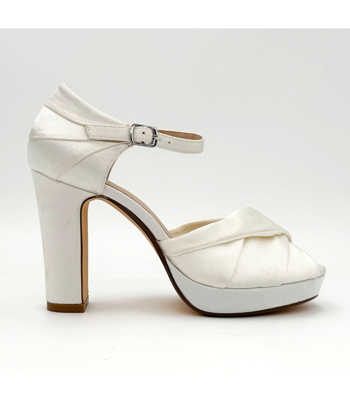 Chelsea Crew White Satin Gloria Heels - Unique Vintage - Womens, SHOES, HEELS