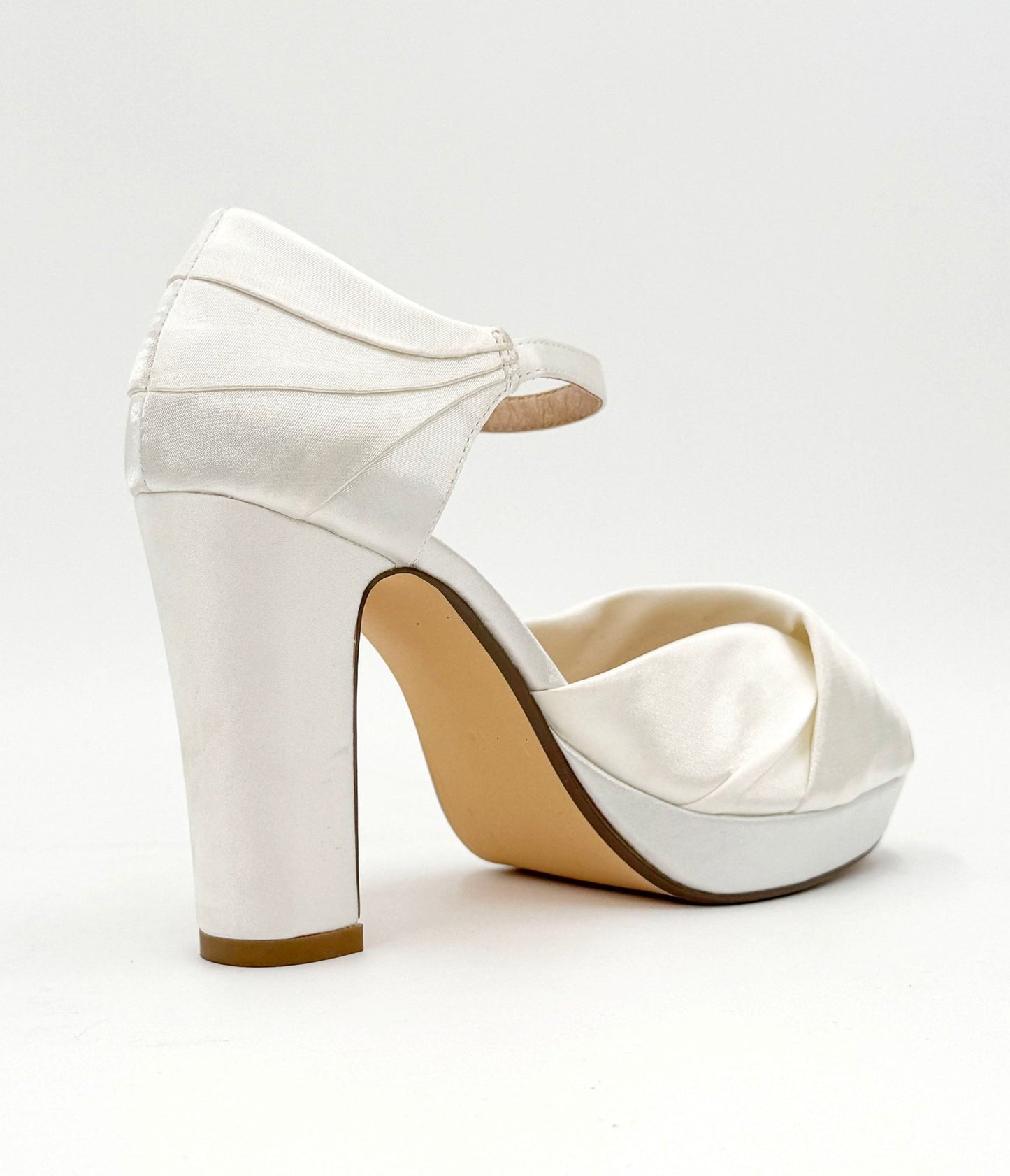 Chelsea Crew White Satin Gloria Heels - Unique Vintage - Womens, SHOES, HEELS