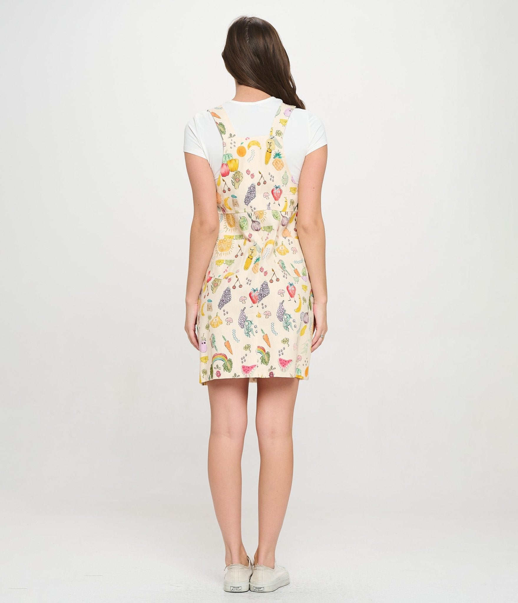 Cherries & Berries Print Cotton Skirt Overalls - Unique Vintage - Womens, BOTTOMS, ROMPERS AND JUMPSUITS