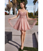Cinderella Divine  Blush Floral Lace Mini Homecoming Dress