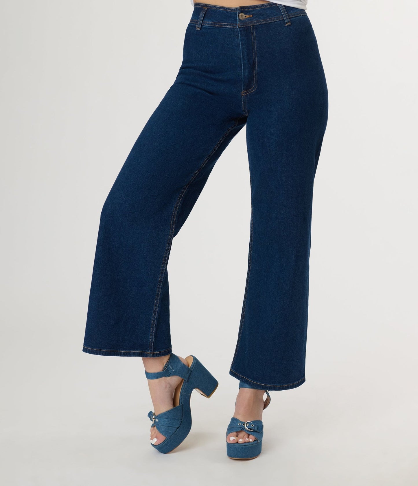 Dark Denim High Rise Wide Leg Jeans - Unique Vintage - Womens, BOTTOMS, JEANS