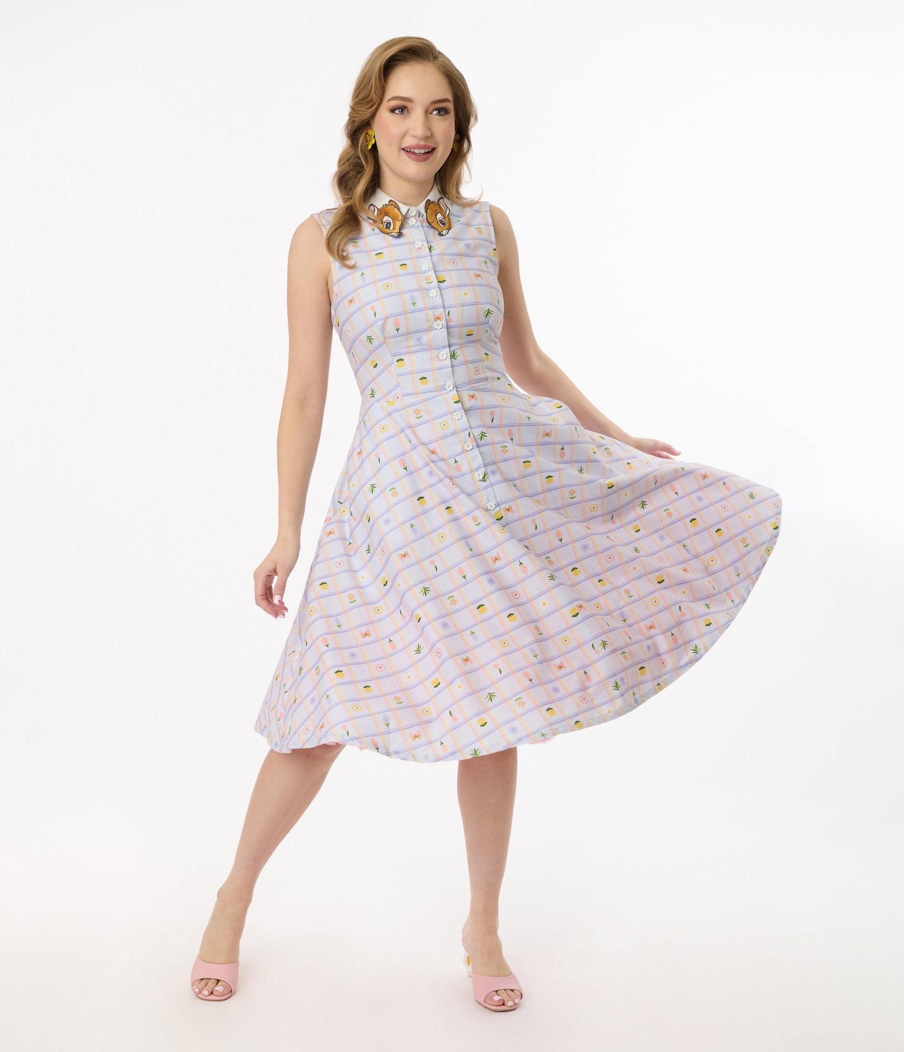 Disney Bambi Collection by Unique Vintage Lavender Spring Plaid Darlene Swing Dress - Unique Vintage - Womens, DRESSES, SWING