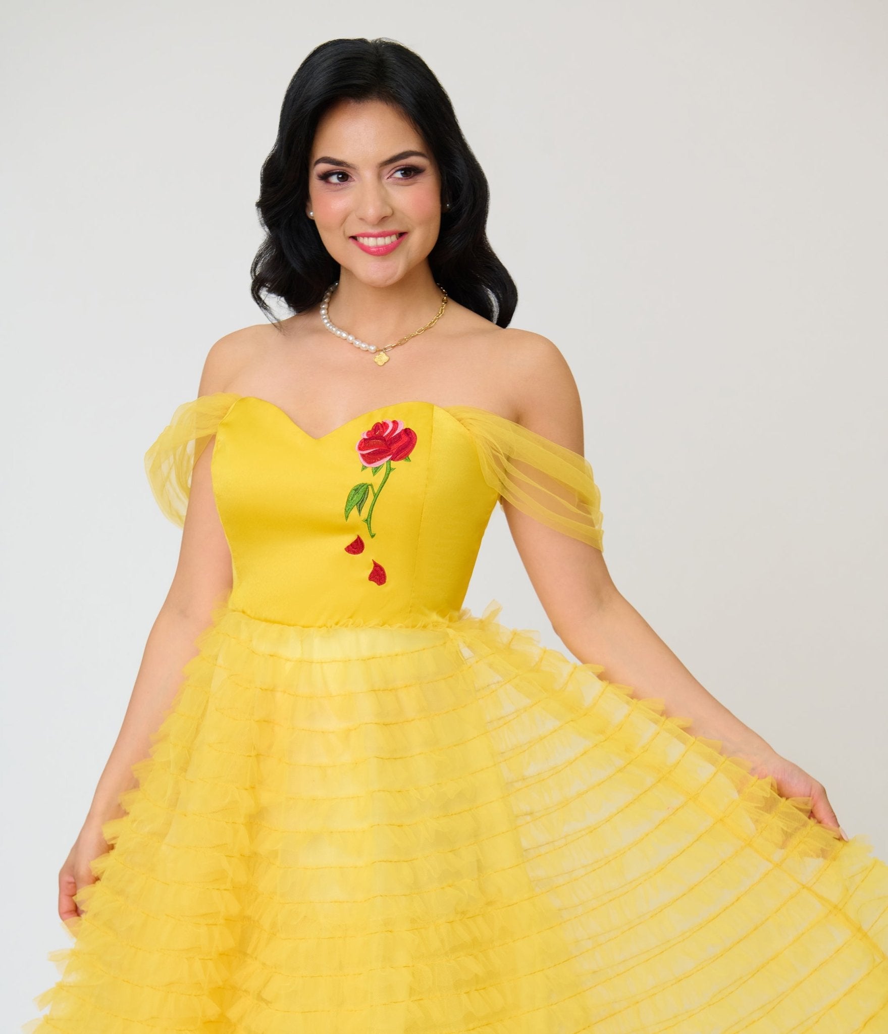 mesh swing dress Disney Beauty & the Beast Collection by Unique Vintage Yellow Mesh Tul