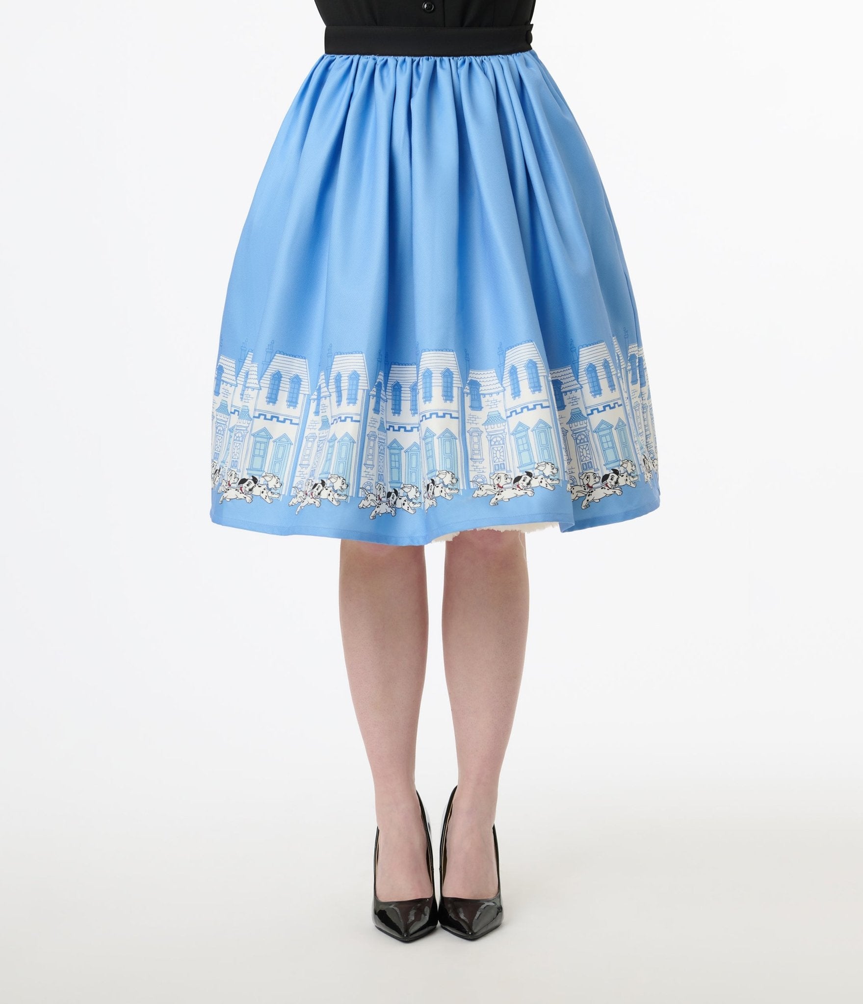 Disney Cats & Dogs Collection by Unique Vintage Blue Dalmatians Border Swing Skirt - Unique Vintage - Womens, BOTTOMS, SKIRTS