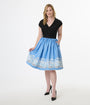 Disney Cats & Dogs Collection by Unique Vintage Blue Dalmatians Border Swing Skirt