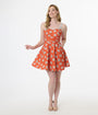 Disney Cats & Dogs Collection by Unique Vintage Orange & Cats Cotton Flare Dress