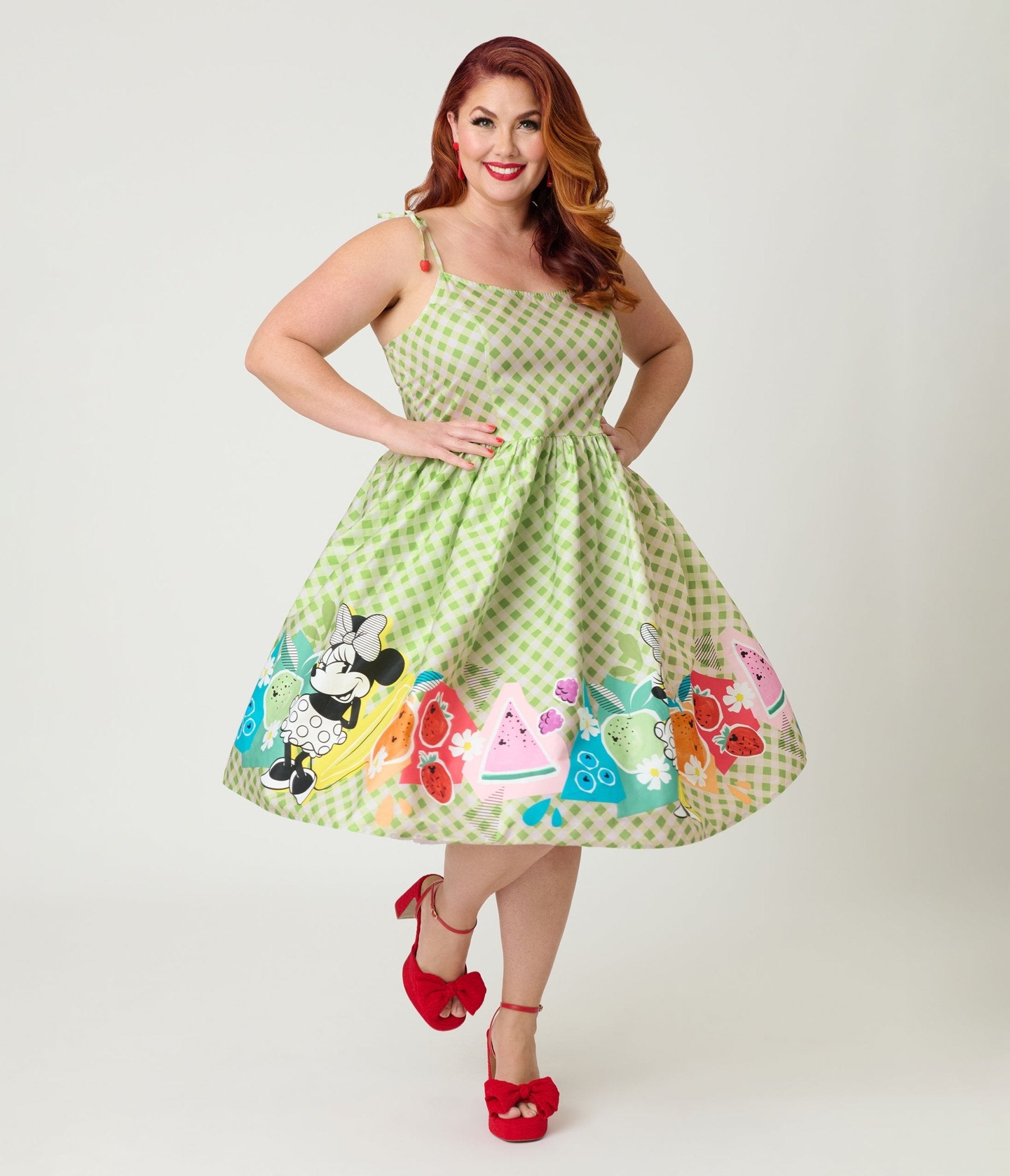 Disney Food Collection by Unique Vintage Plus Size Green Gingham Micke