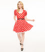 Disney Mickey & Friends Collection by Smak Parlour Red & White Polka Dot Minnie Mouse Flare Dress