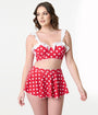 Disney Mickey & Friends Collection by Unique Vintage Minnie Red & White Dot Swim Top