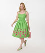 Disney Mickey & Friends Collection by Unique Vintage Neon Green & Neon Pink Mickey Cutout Swing Dress