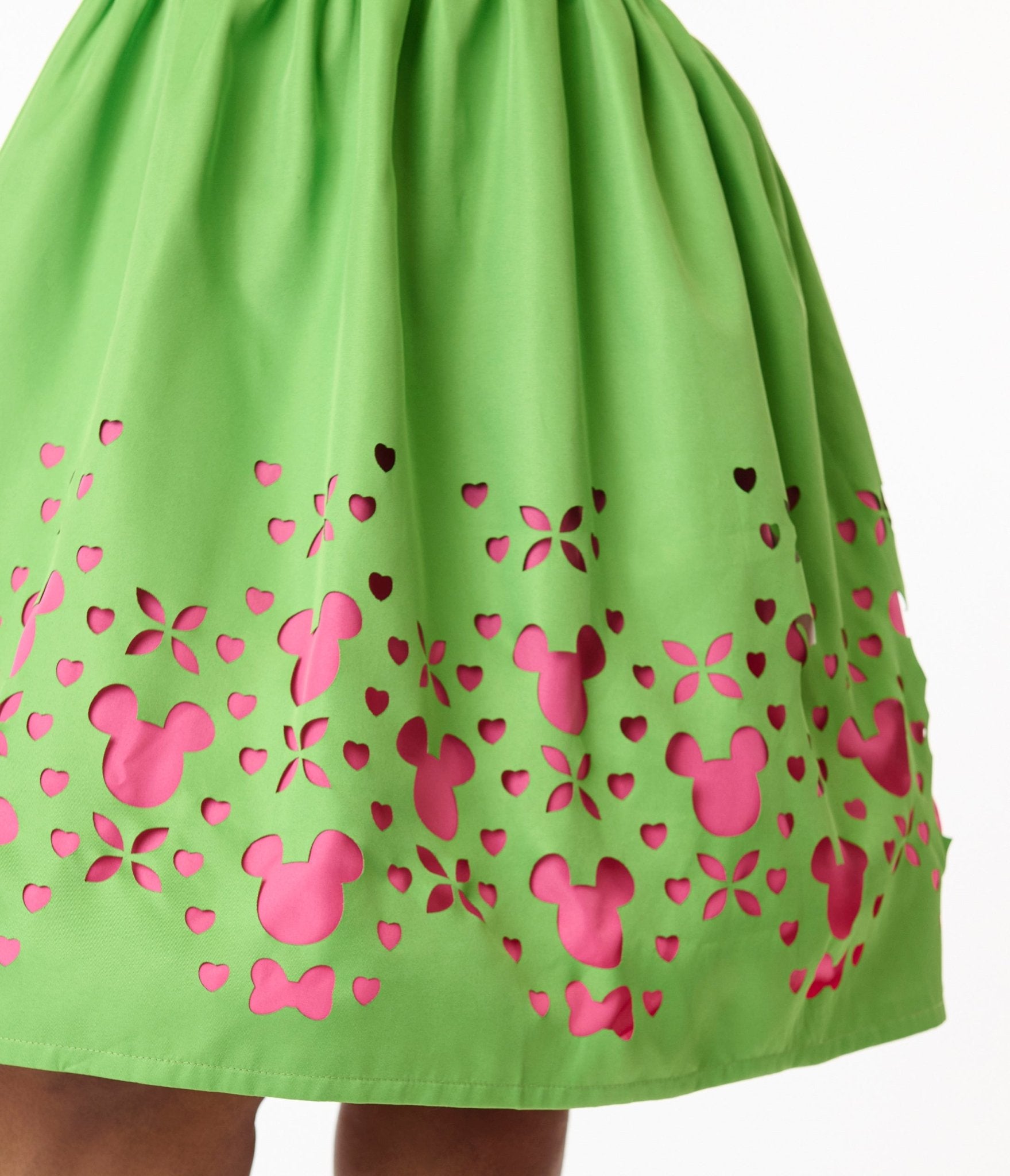 Disney Mickey & Friends Collection by Unique Vintage Plus Neon Green & Neon Pink Mickey Cutout Swing Dress - Unique Vintage
