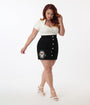 Disney Pixar Coco Collection by Smak Parlour Plus Size Black Day of the Dead Skull Embroidered Mini Skirt