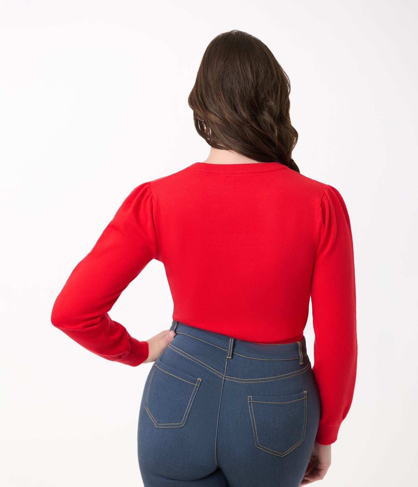 Disney Valentine Collection by Unique Vintage Red Cupid Mickey Embroidered Sweater - Unique Vintage - Womens, TOPS, SWEATERS