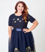 Disney's Cinderella Collection by Unique Vintage Plus Size Navy Cinderella Icons Sweater