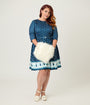 Disney's Frozen Collection by Unique Vintage Plus Size Fair Isle Border Print Stephanie Flare Dress