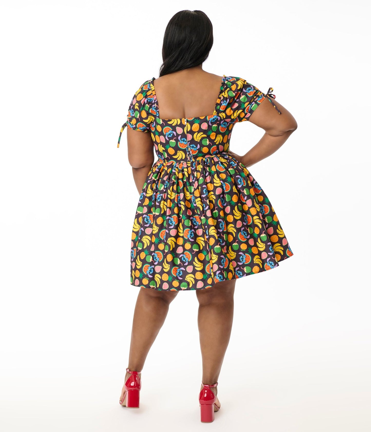Disney's Lilo & Stitch Collection by Unique Vintage Plus Stitch Fruit Print Swing Dress - Unique Vintage - Womens, FLARE