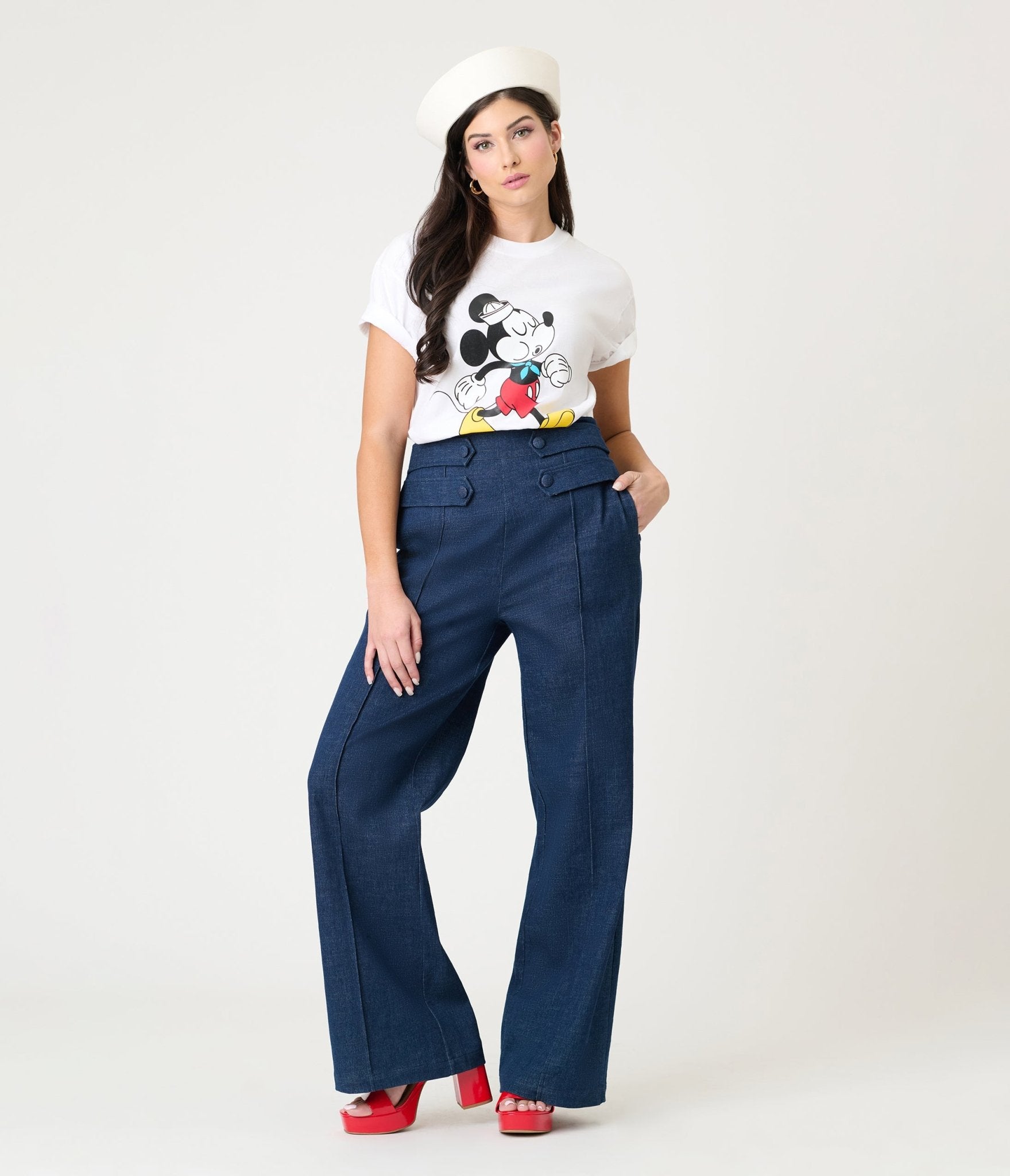 Disney's Mickey & Friends by Unique Vintage Sailor Mickey Unisex Graphic Tee - Unique Vintage - Womens, GRAPHIC TEES, TEES