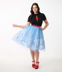 Disney's Snow White Collection by Unique Vintage Baby Blue Flocked Tulle Ballerina Skirt