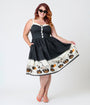 Disney's Winnie The Pooh Collection by Unique Vintage Plus Size Pooh & Tigger Halloween Pumpkin Print Cotton Swing Dress