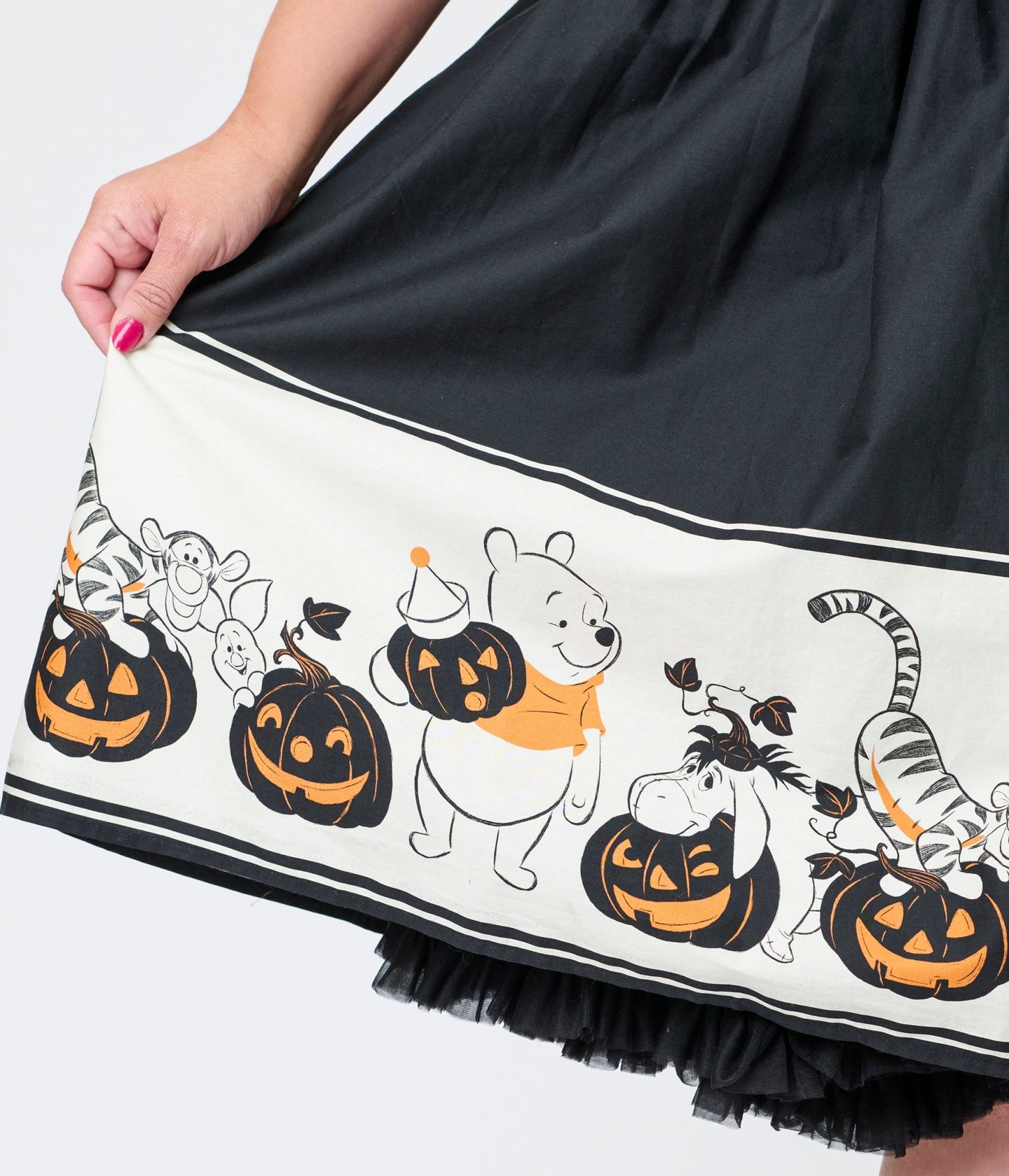 Disney's Winnie The Pooh Collection by Unique Vintage Plus Size Pooh & Tigger Halloween Pumpkin Print Cotton Swing Dress - Unique Vintage - Womens, DRESSES, SWING