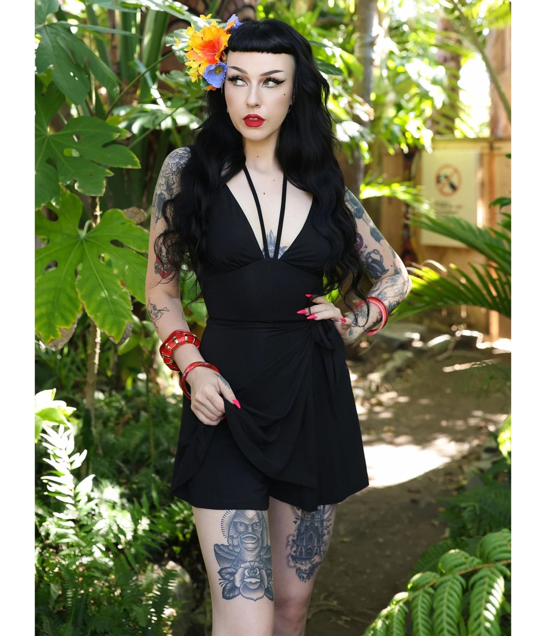 romper dress black Maxi Mesh Romper – Black Sheer Mesh Maxi Overlay 3XL / Black main image 1