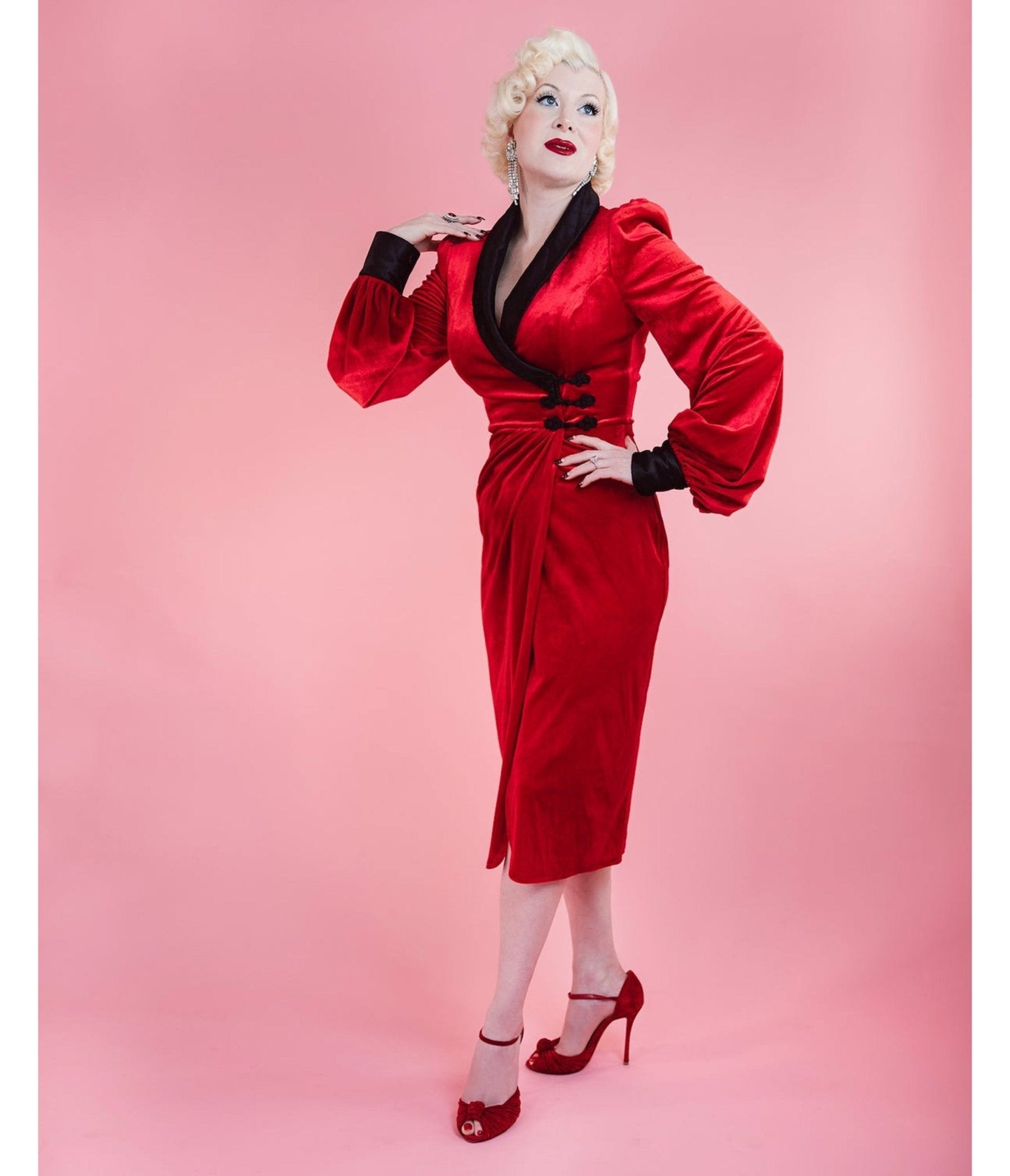 Elle Rebel Red Sinatra Smoking Jacket Dress XLarge