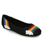 Ellie Shoes Black Glitter & Rainbow Flats