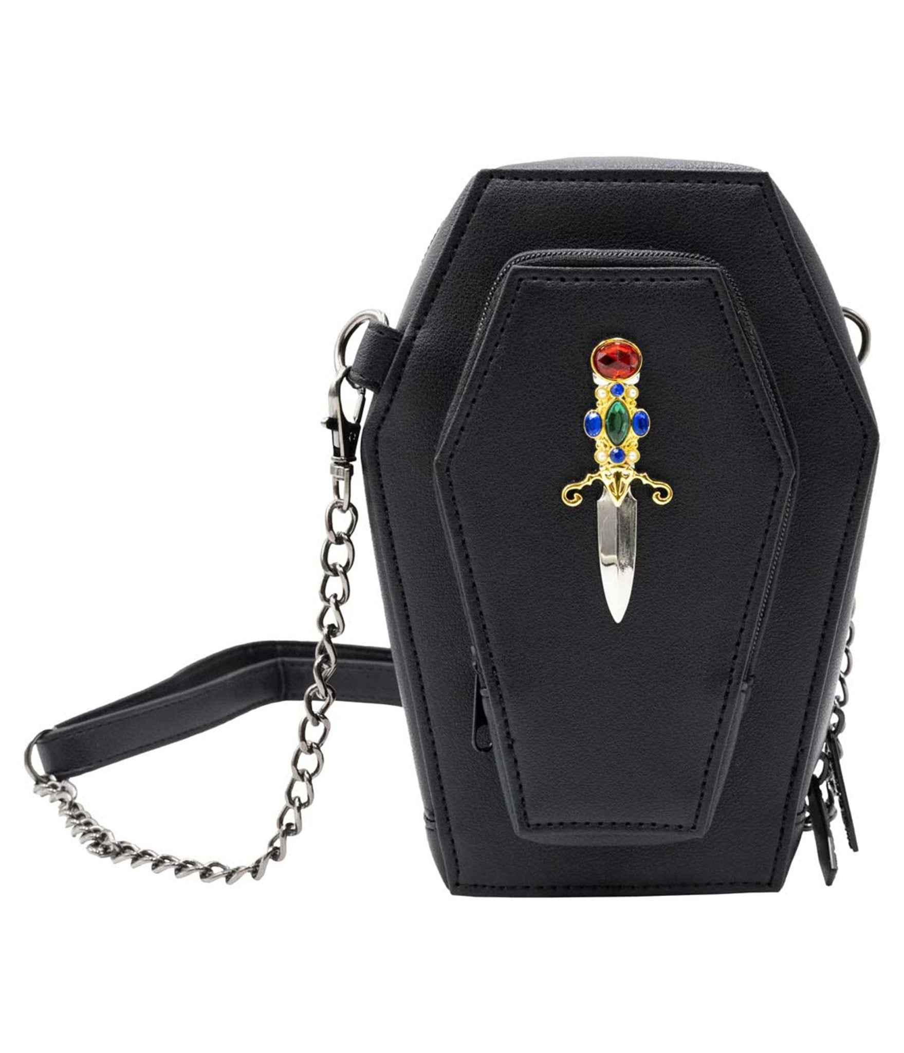 Elvira Dagger Coffin Mini Crossbody Purse - Unique Vintage - Womens, ACCESSORIES, HANDBAGS