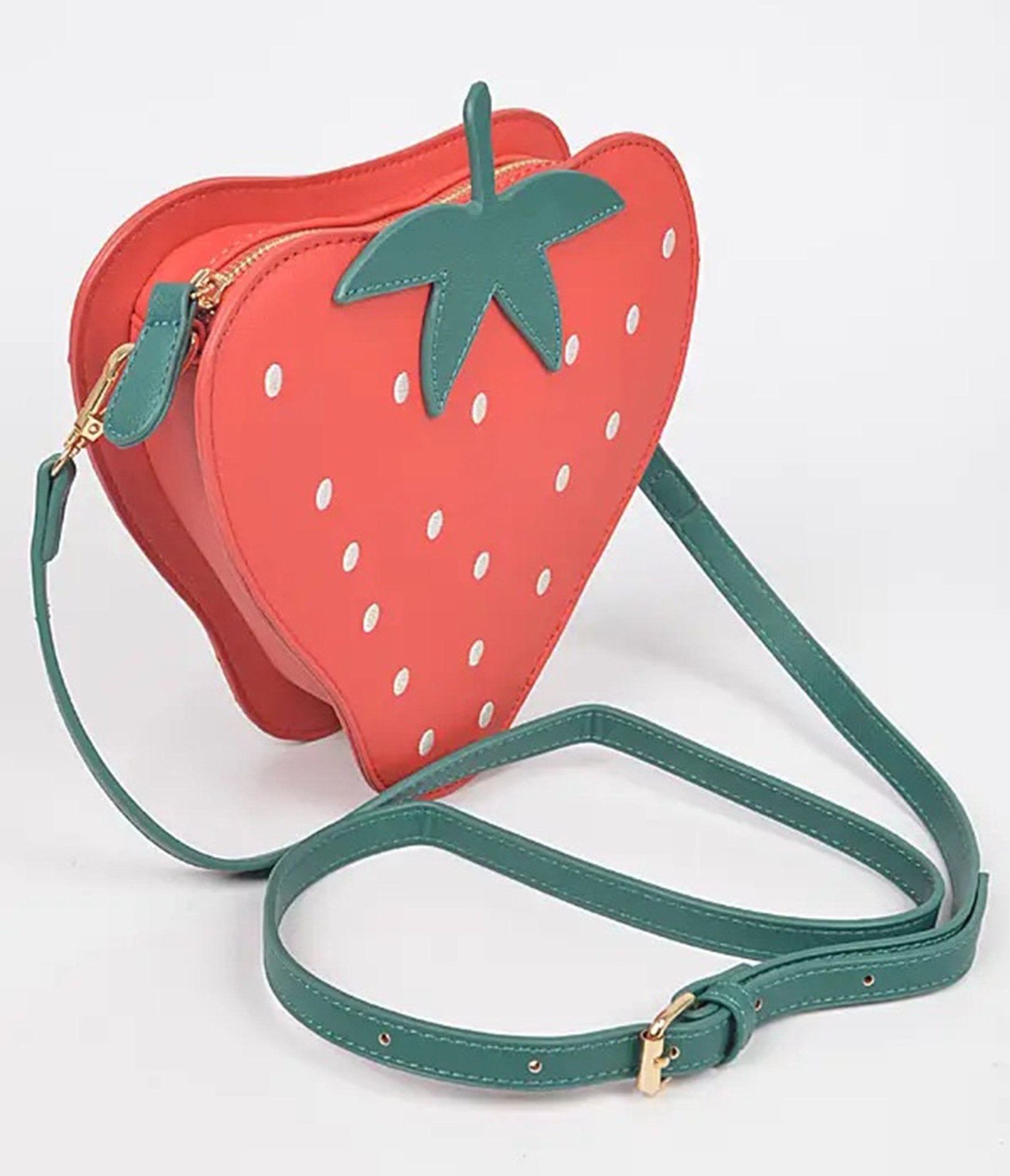 Faux Suede Strawberry Crossbody Bag - Unique Vintage - Womens, ACCESSORIES, HANDBAGS