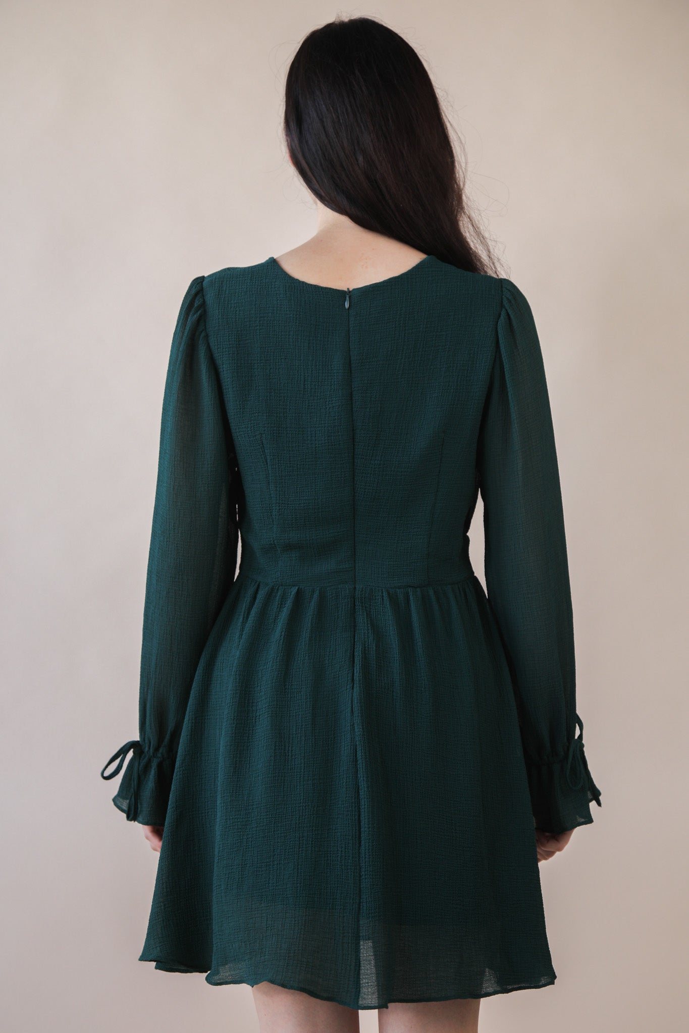 Forest Green Long Sleeve Mini Dress - Unique Vintage - Womens, DRESSES, FIT AND FLARE