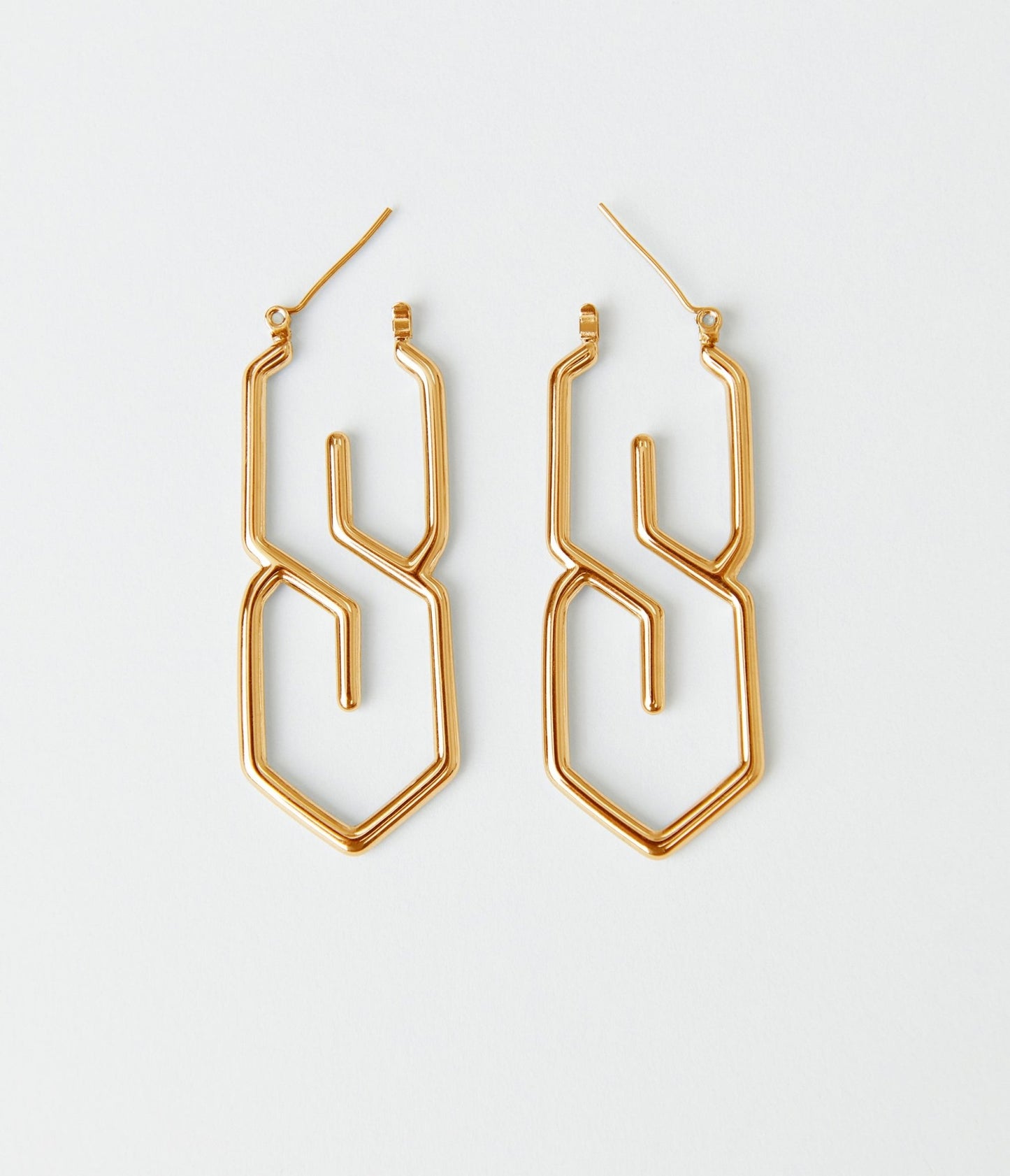 Gold Graffiti S Earrings - Unique Vintage - Womens