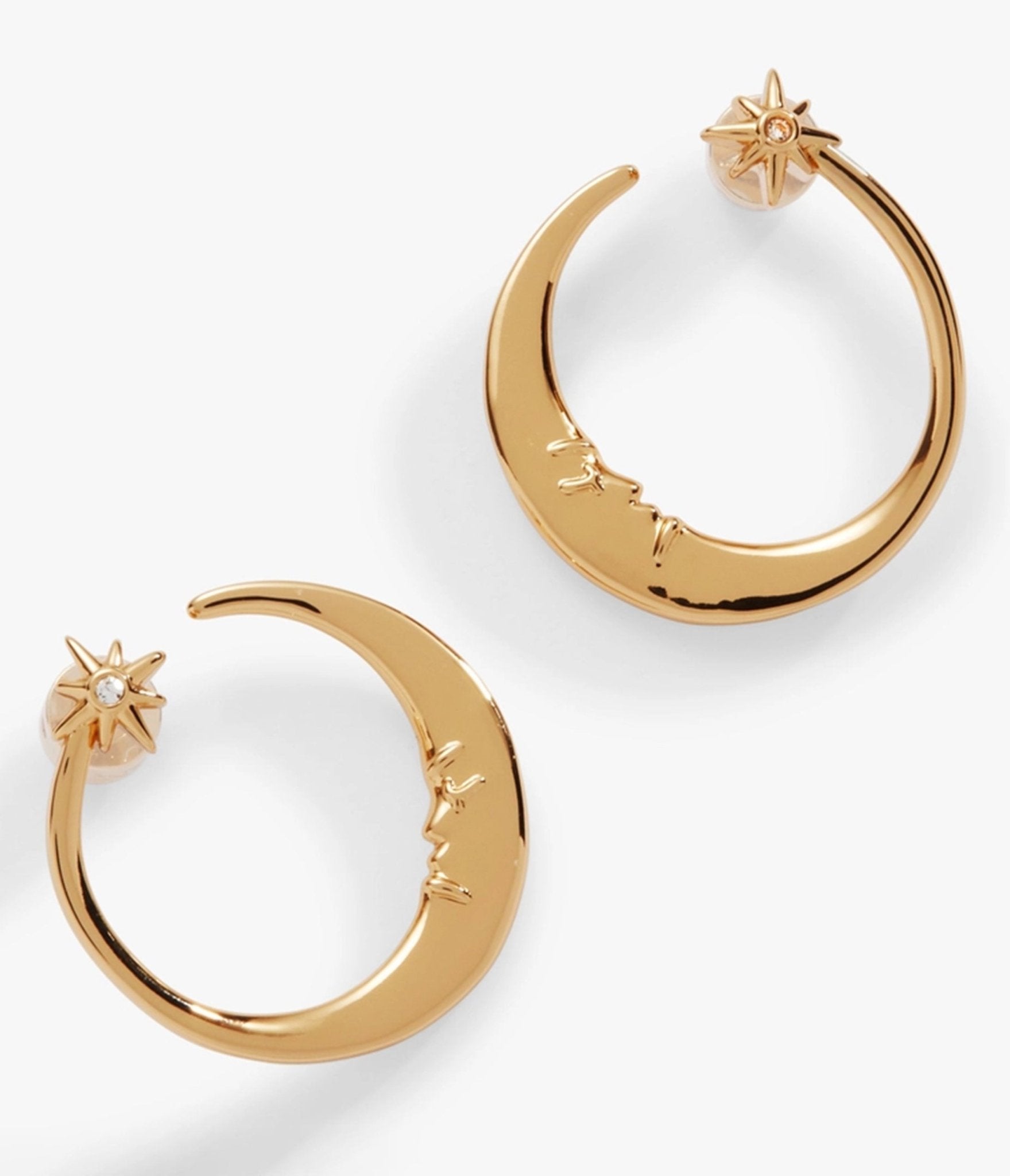 uppleva むーん様 Gold Tone Celestial Moon Stud Earrings – Unique Vintage