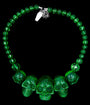 Green Glitter Multi Skull Beaded Necklace