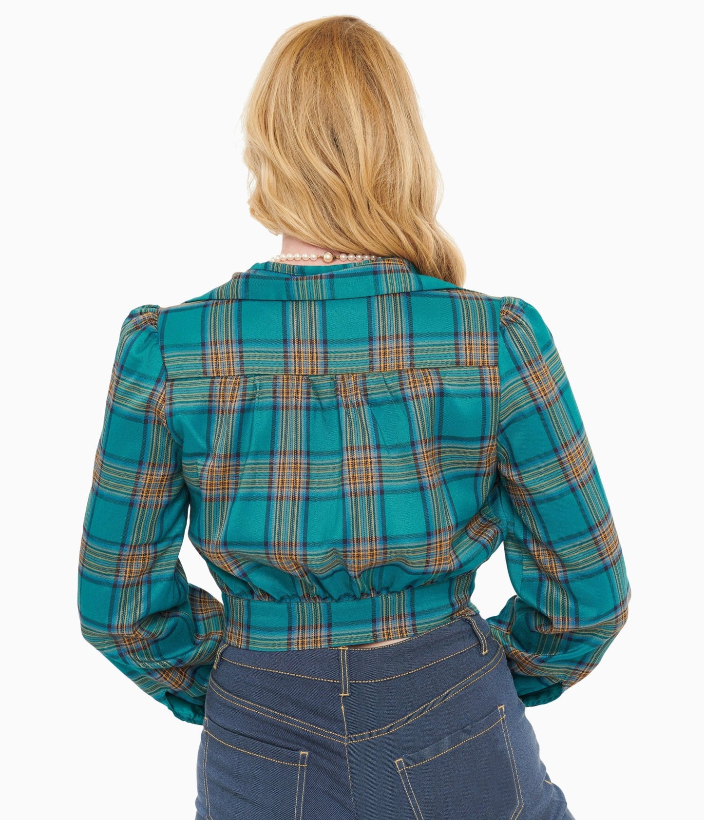 Green Plaid Rosie Bomber Jacket - Unique Vintage - Womens, TOPS, OUTERWEAR