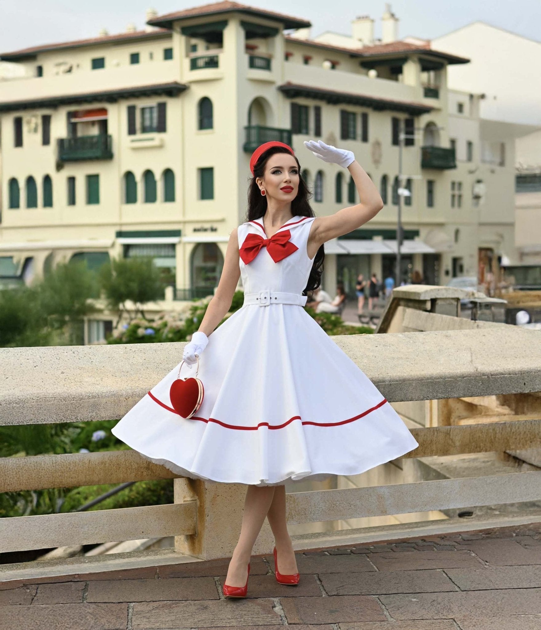 Heart My Closet 1950s Sailor Swing Dress Heart My Closet 1950s Sailor Swing Dress