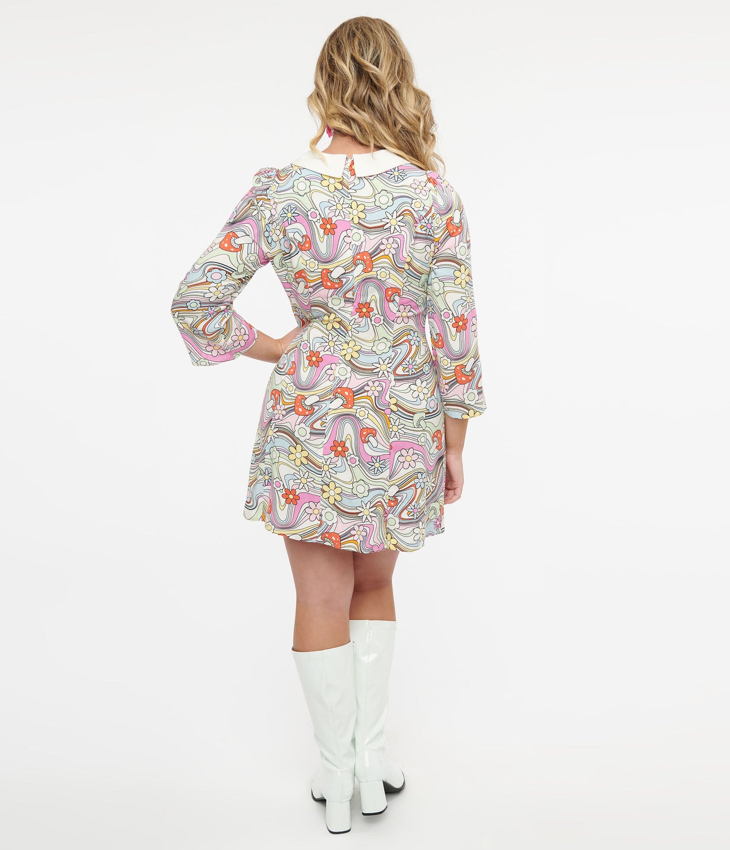 Hell Bunny 1960s Pastel Rainbow Hazy Daze Floral Shift Dress - Unique Vintage - Womens, DRESSES, SHIFTS