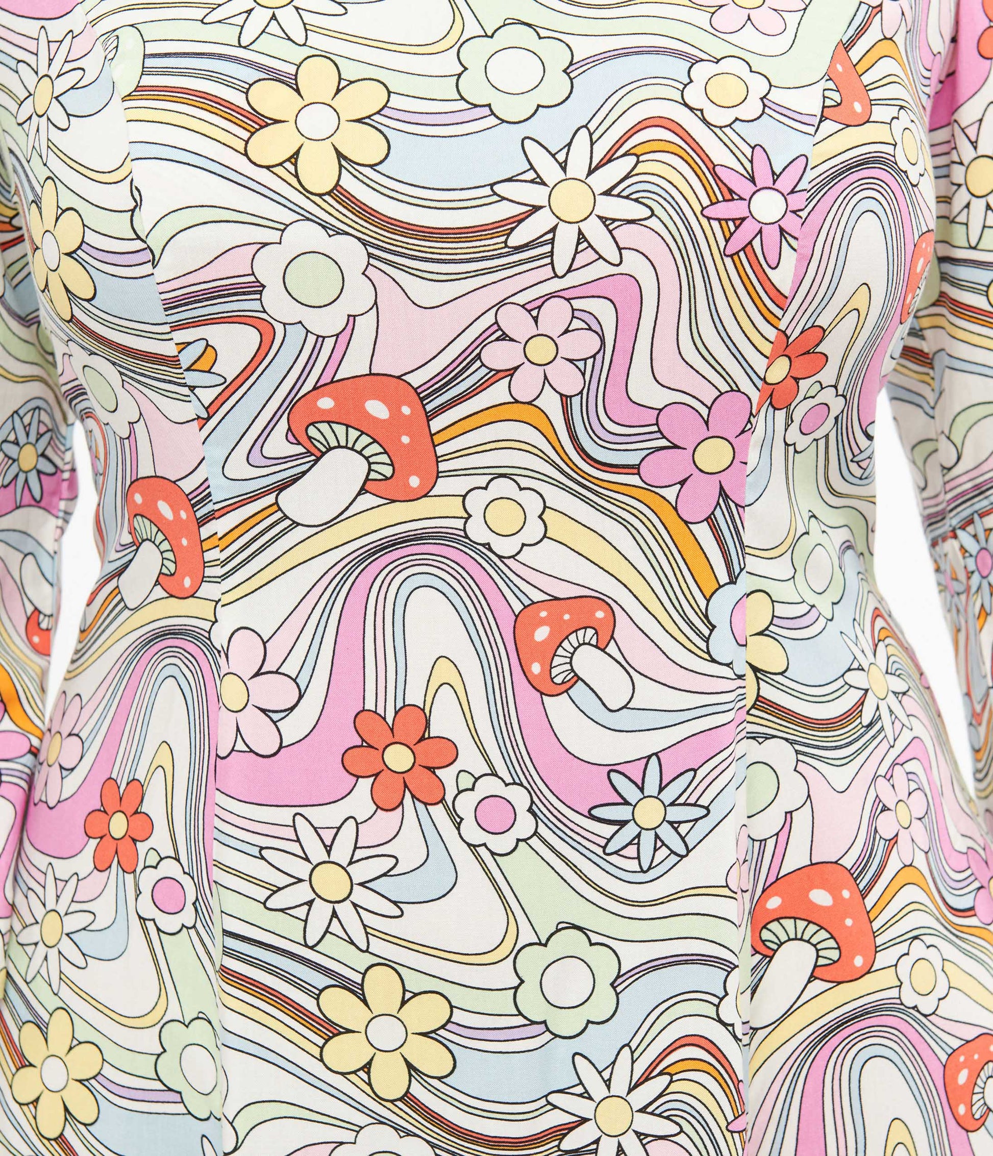 Hell Bunny 1960s Pastel Rainbow Hazy Daze Floral Shift Dress - Unique Vintage - Womens, DRESSES, SHIFTS