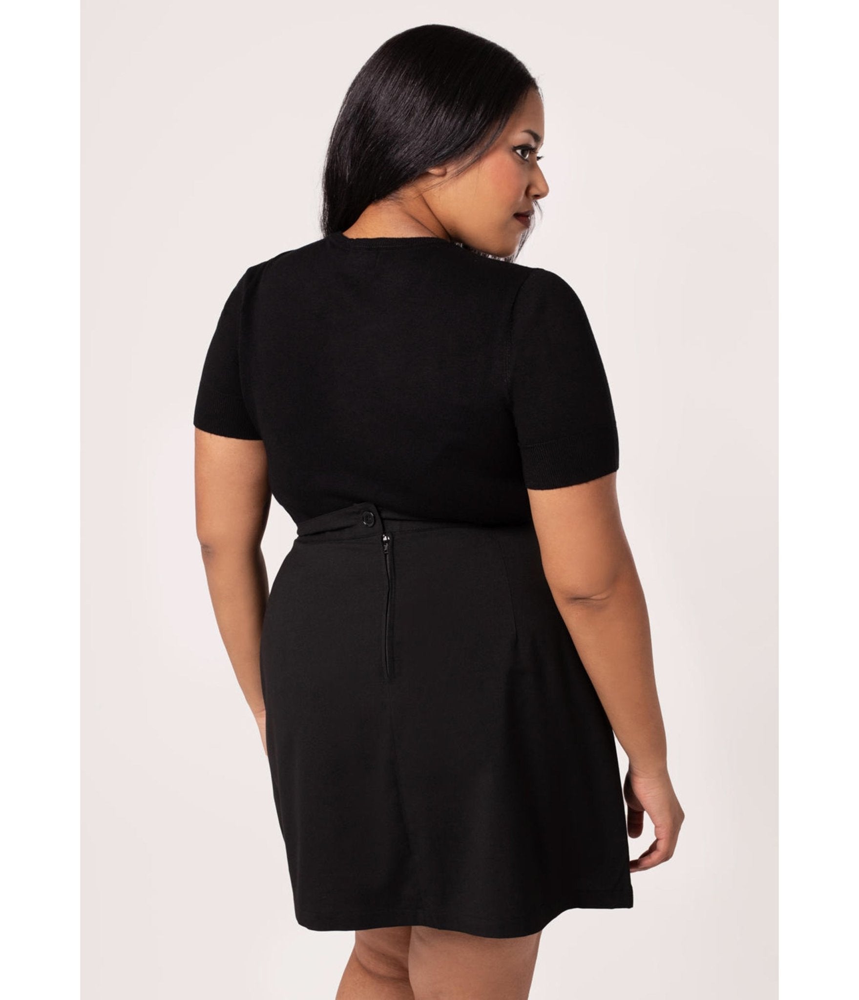 Hell Bunny Black & White Cobweb Cutout Top - Unique Vintage - Womens, TOPS, WOVEN TOPS