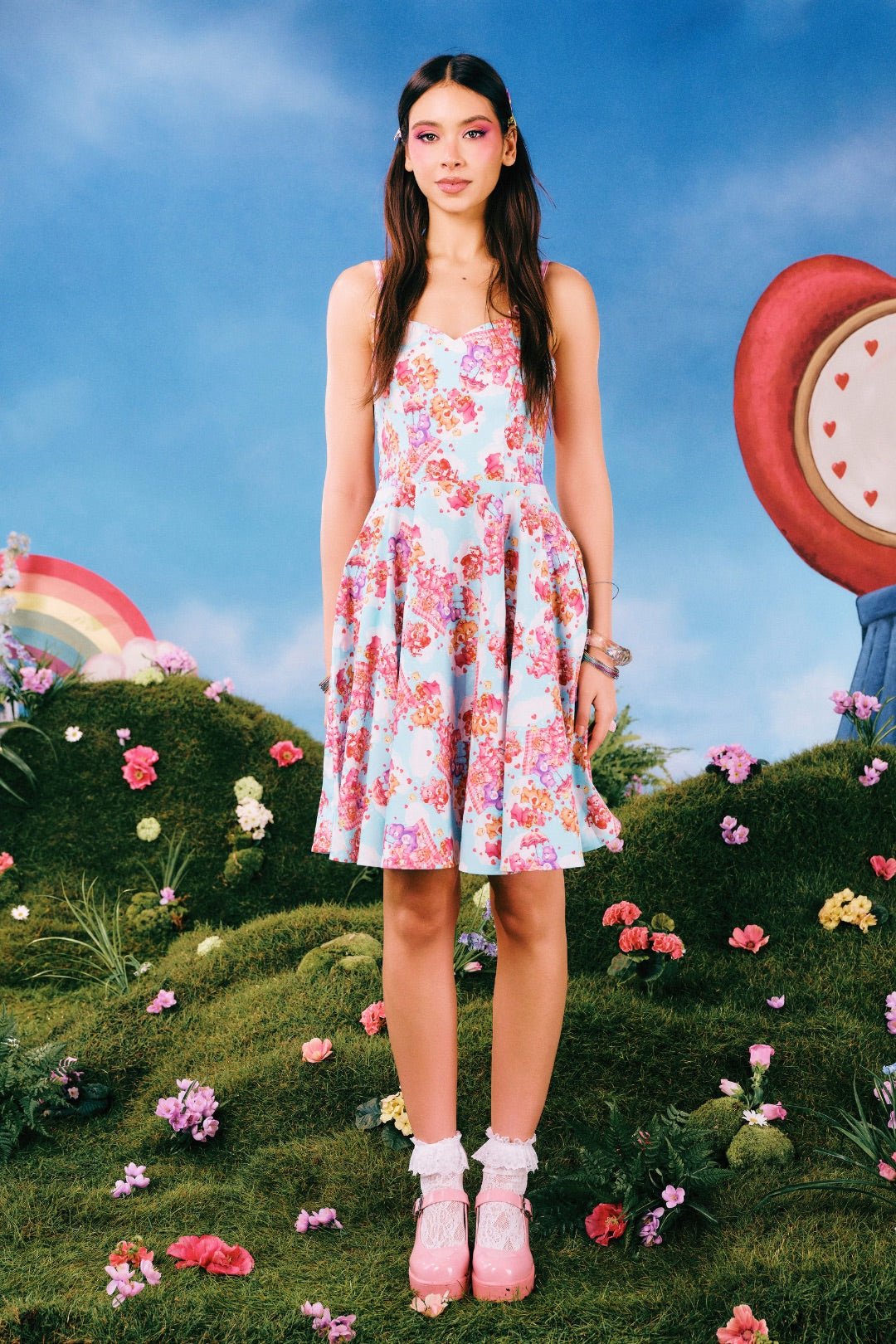 Hell Bunny Care Bears Picnic Flare Dress – Unique Vintage