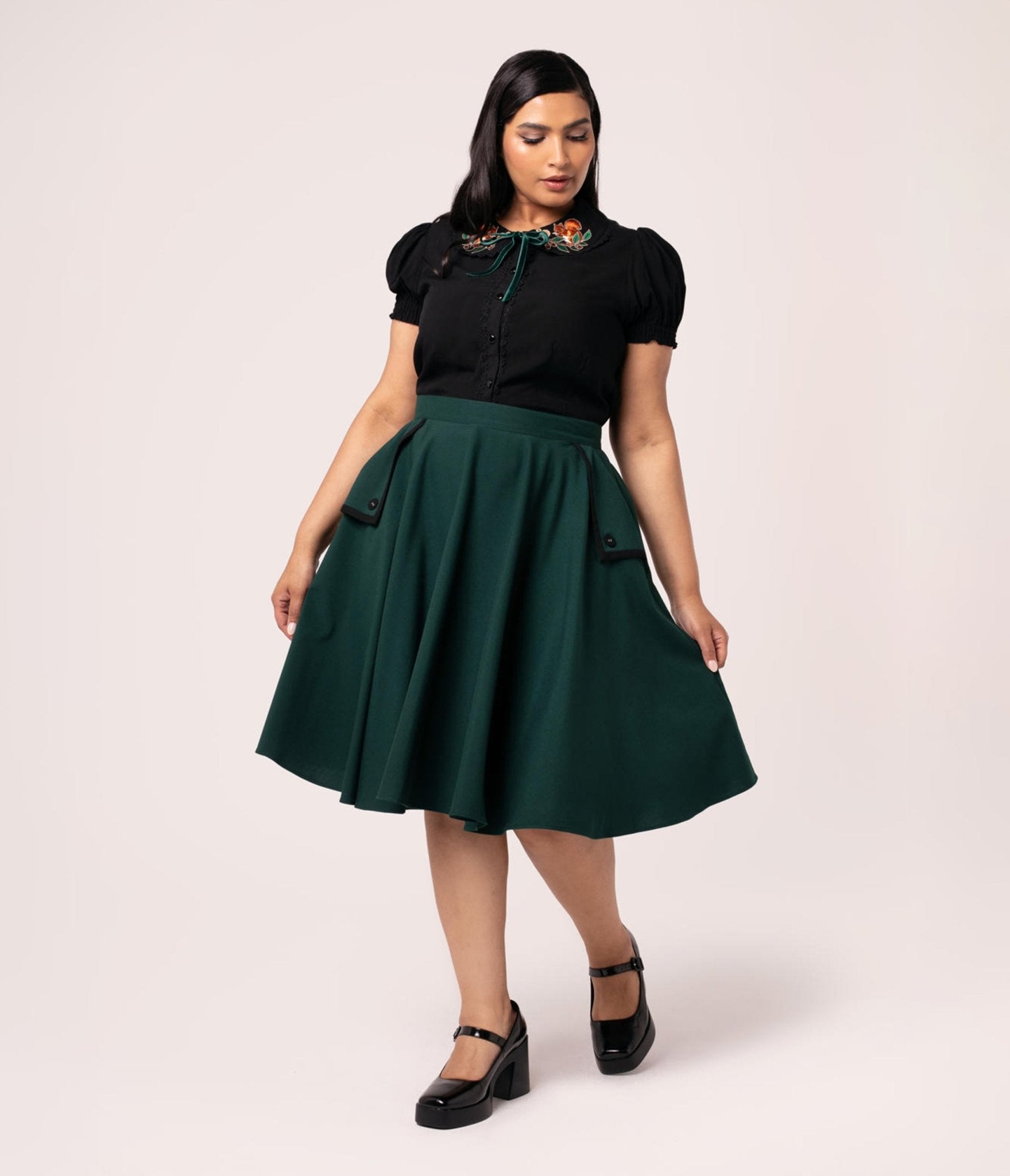 Hell Bunny Green Jessica Swing Skirt Unique Vintage Hell Bunny Green Jessica Swing Skirt Unique Vintage