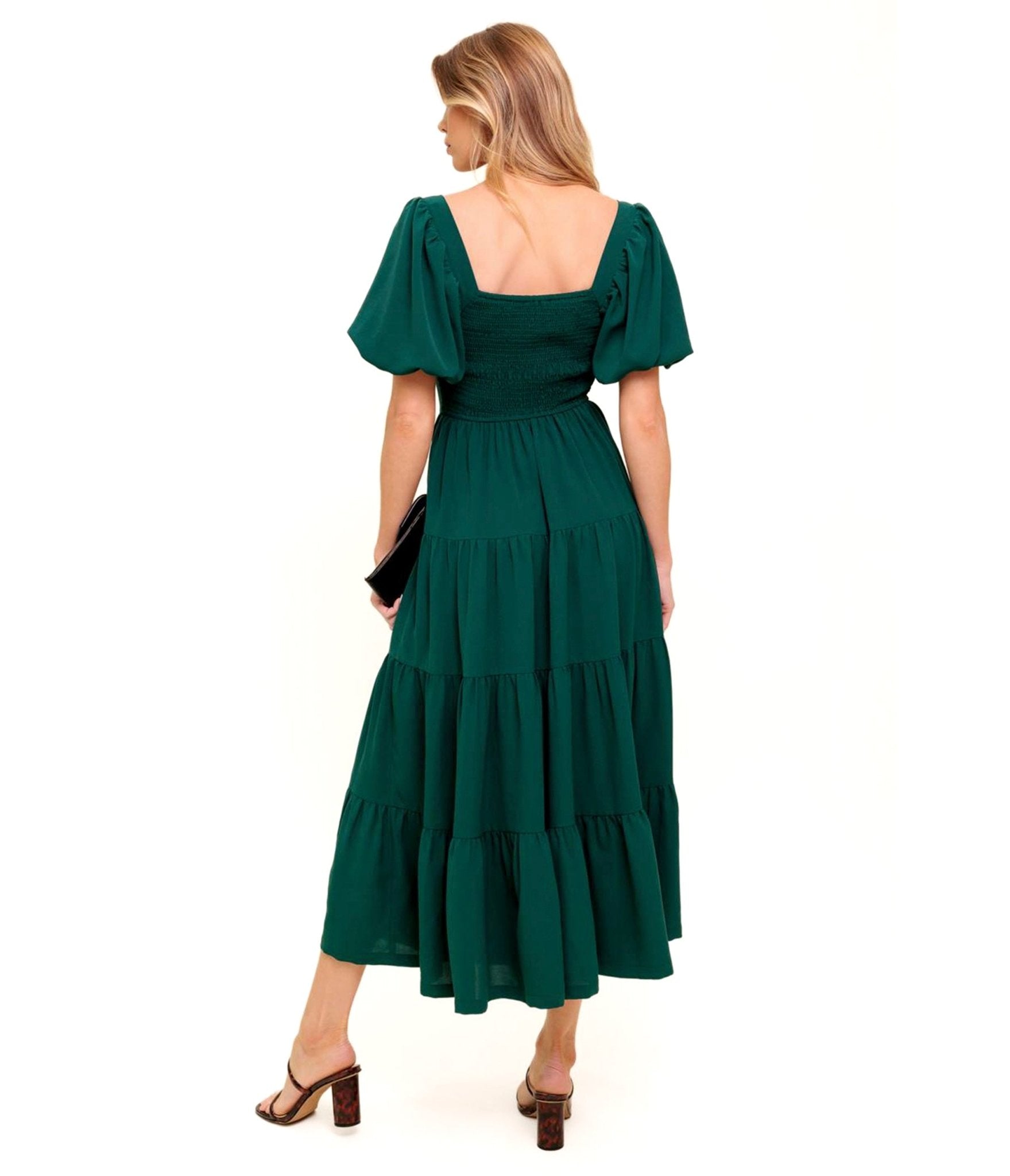 Hunter Green Ready When You Are Woven Midi Dress - Unique Vintage - Womens, DRESSES, MIDI