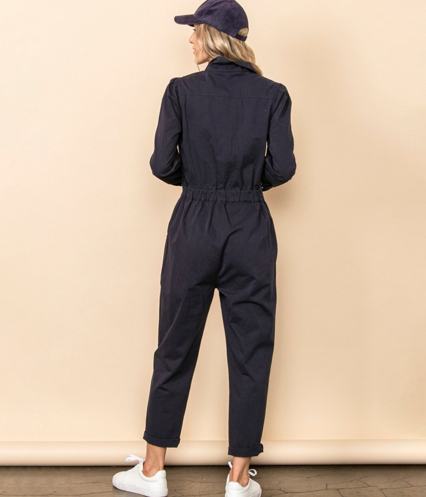 Indigo Blue Cotton Utility Jumpsuit - Unique Vintage - Womens, BOTTOMS, ROMPERS AND JUMPSUITS